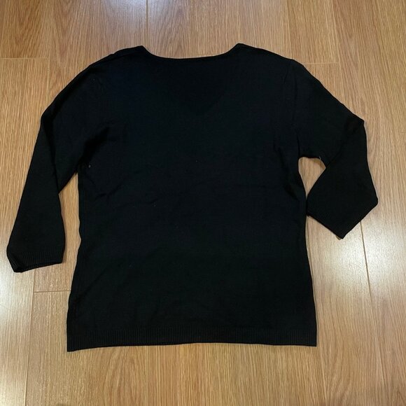 Vintage Audrey Hepburn Crystal V-Neck Sweater - S - Picture 7 of 9